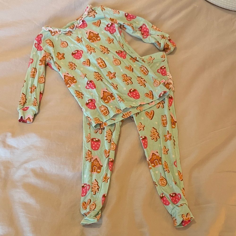 Ruffle Butts Gingerbread and Hot Chocolate Long Sleeve PJ Set
